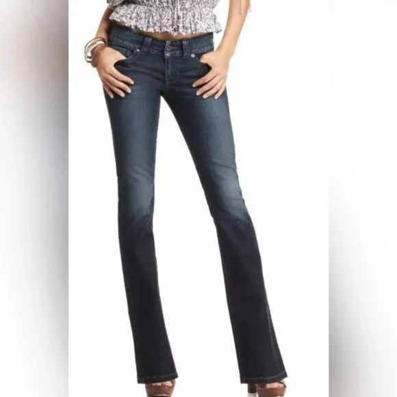 Guess Y2K Low Rise Daredevil Bootcut Jeans, Dark Wash, Size 28/32, EUC! - Picture 1 of 11